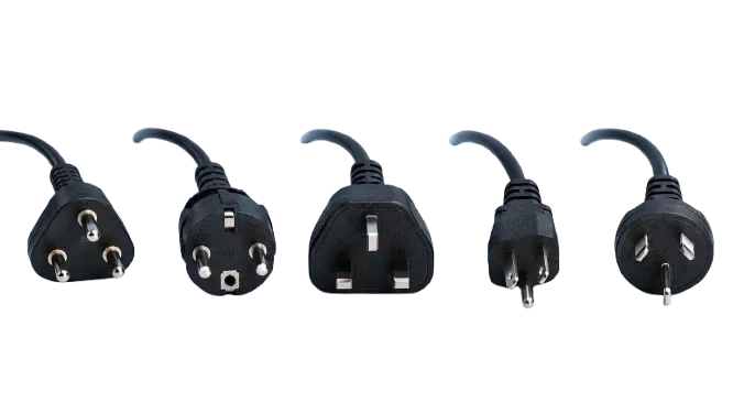 Illustrative India European UK North American and Australian plug styles