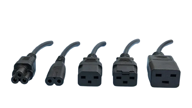Examples of IEC equipment-side power connectors