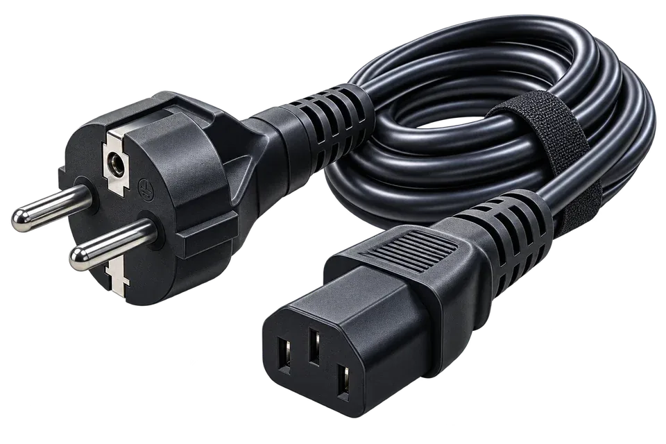 Complete moulded power cord and equipment connector